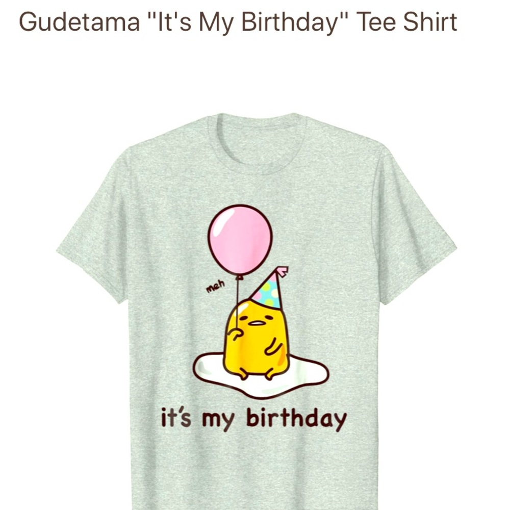 Gudetama Birthday T-Shirt Adult Small NWT